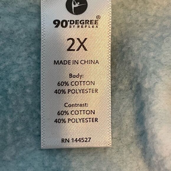 90 Degree by Reflex Tie Dye Hoodie Sweatshirt Blue White Fleece Long Sleeve 2X - Picture 4 of 5